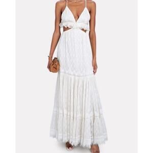 Rococo Sand Paola White Cut Out Maxi Dress NWT Size Large Boho Resort